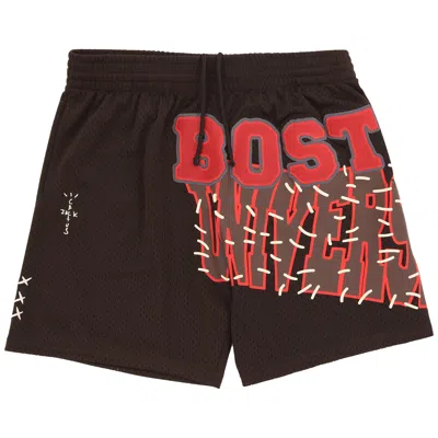 Pre-owned Cactus Jack By Travis Scott X Mitchell & Ness Boston University Shorts 'brown' | Men's Size Xxl