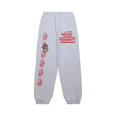 Pre-owned Cactus Jack By Travis Scott X Mitchell & Ness Boston University Sweatpants 'grey Heather' | Men's Si