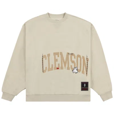 Pre-owned Cactus Jack By Travis Scott X Mitchell & Ness Clemson University Crewneck 'tan' | Men's Size L