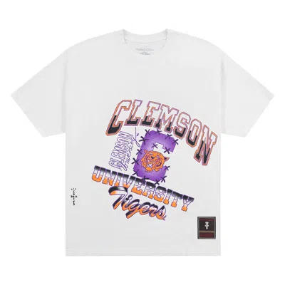 Pre-owned Cactus Jack By Travis Scott X Mitchell & Ness Clemson University Handdrawn Tee 'white'