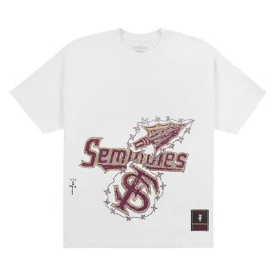 Pre-owned Cactus Jack By Travis Scott X Mitchell & Ness Florida State University Handdrawn Tee 'white'