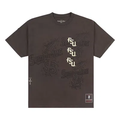 Pre-owned Cactus Jack By Travis Scott X Mitchell & Ness Florida State University Seal Tee 'brown'
