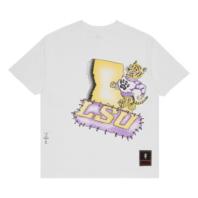 Pre-owned Cactus Jack By Travis Scott X Mitchell & Ness Louisiana State University Handdrawn Tee 'white'