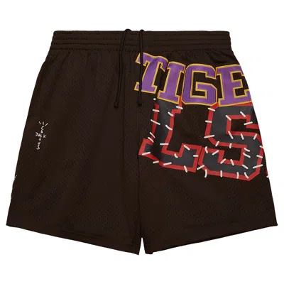 Pre-owned Cactus Jack By Travis Scott X Mitchell & Ness Louisiana State University Shorts 'brown'