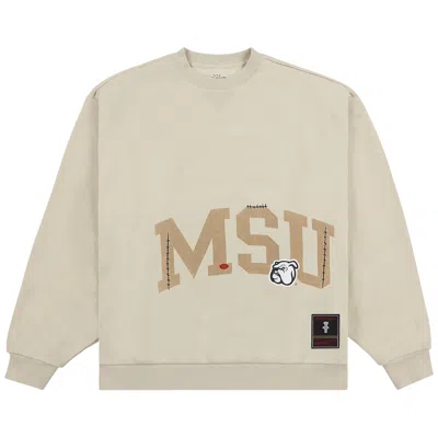 Pre-owned Cactus Jack By Travis Scott X Mitchell & Ness Mississippi State University Crewneck 'tan' | Men's Si