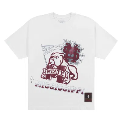 Pre-owned Cactus Jack By Travis Scott X Mitchell & Ness Mississippi State University Handdrawn Tee 'white'