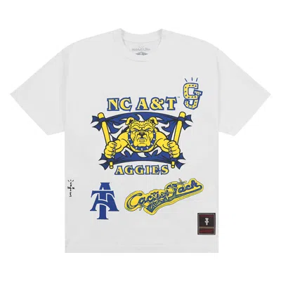 Pre-owned Cactus Jack By Travis Scott X Mitchell & Ness North Carolina A&t University Handdrawn Tee 'white'