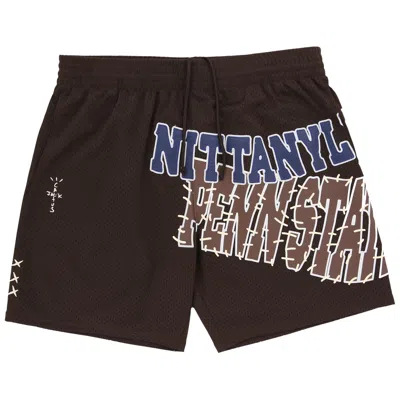 Pre-owned Cactus Jack By Travis Scott X Mitchell & Ness Penn State University Shorts 'brown' | Men's Size L