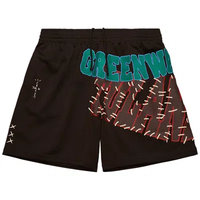 Pre-owned Cactus Jack By Travis Scott X Mitchell & Ness Tulane University Shorts 'brown'