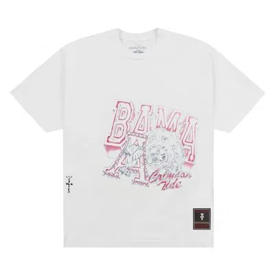 Pre-owned Cactus Jack By Travis Scott X Mitchell & Ness University Of Alabama Handdrawn Tee 'white'