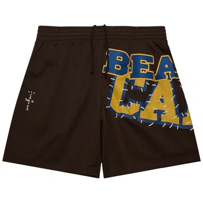 Pre-owned Cactus Jack By Travis Scott X Mitchell & Ness University Of California, Berkeley Shorts 'brown' | Me