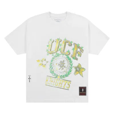 Pre-owned Cactus Jack By Travis Scott X Mitchell & Ness University Of Central Florida Handdrawn Tee 'white'