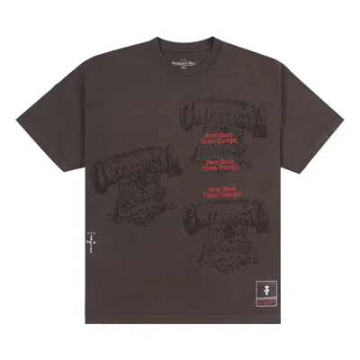 Pre-owned Cactus Jack By Travis Scott X Mitchell & Ness University Of Georgia Seal Tee 'brown'