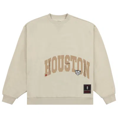 Pre-owned Cactus Jack By Travis Scott X Mitchell & Ness University Of Houston Crewneck 'tan' | Men's Size M
