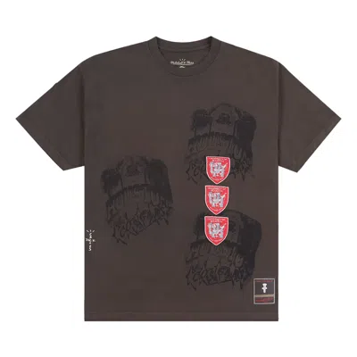 Pre-owned Cactus Jack By Travis Scott X Mitchell & Ness University Of Houston Seal Tee 'brown'