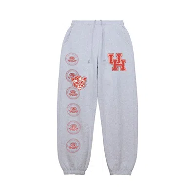 Pre-owned Cactus Jack By Travis Scott X Mitchell & Ness University Of Houston Sweatpants 'grey Heather'
