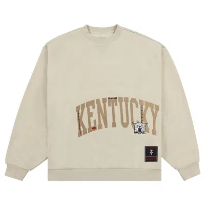 Pre-owned Cactus Jack By Travis Scott X Mitchell & Ness University Of Kentucky Crewneck 'tan'
