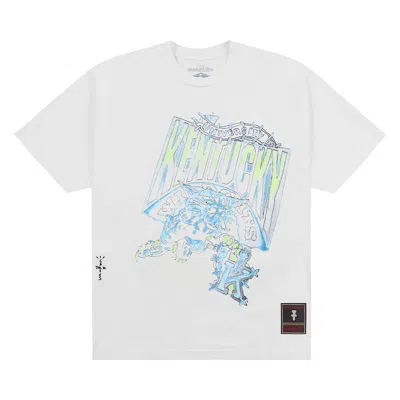Pre-owned Cactus Jack By Travis Scott X Mitchell & Ness University Of Kentucky Handdrawn Tee 'white'