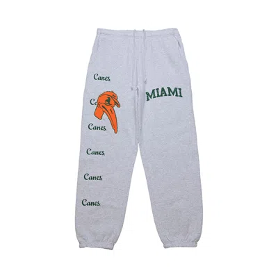 Pre-owned Cactus Jack By Travis Scott X Mitchell & Ness University Of Miami Sweatpants 'grey Heather' | Men's