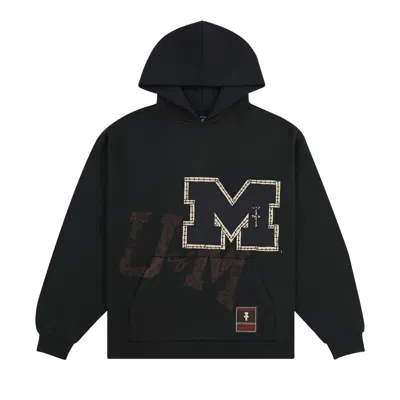Pre-owned Cactus Jack By Travis Scott X Mitchell & Ness University Of Michigan Hoodie 'black'
