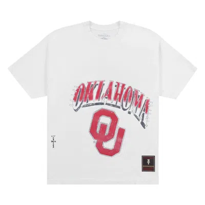 Pre-owned Cactus Jack By Travis Scott X Mitchell & Ness University Of Oklahoma Handdrawn Tee 'white'