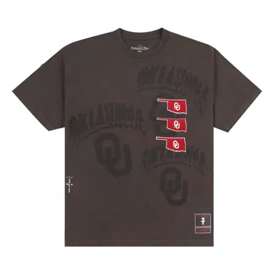 Pre-owned Cactus Jack By Travis Scott X Mitchell & Ness University Of Oklahoma Seal Tee 'brown'