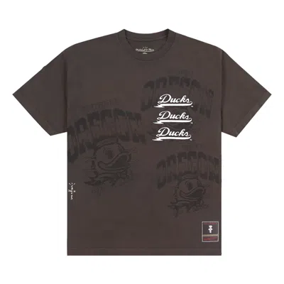 Pre-owned Cactus Jack By Travis Scott X Mitchell & Ness University Of Oregon Shorts 'brown' | Men's Size L