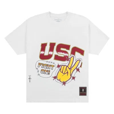 Pre-owned Cactus Jack By Travis Scott X Mitchell & Ness University Of Southern California Handdrawn Tee 'white