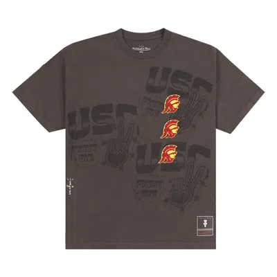 Pre-owned Cactus Jack By Travis Scott X Mitchell & Ness University Of Southern California Seal Tee 'brown'