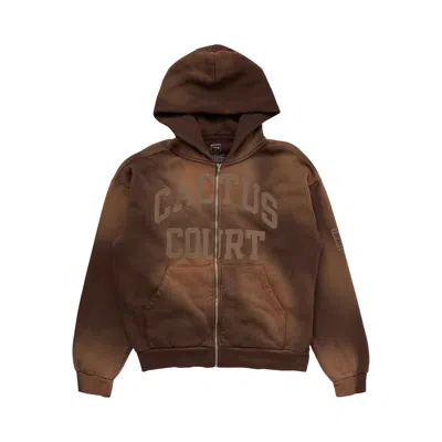 Pre-owned Cactus Jack By Travis Scott X Nike Cactus Court Varsity Zip Hoodie 'brown' | Men's Size Xl
