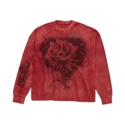 Pre-owned Cactus Jack By Travis Scott X Nike Tie Dye Thermal Rhinestone Long-sleeve 'red' | Men's Size L
