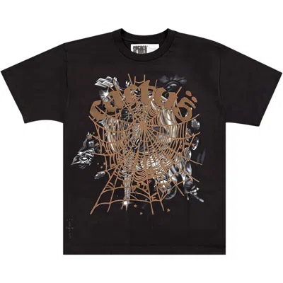 Pre-owned Cactus Jack By Travis Scott X Sp5der Airbrush Tee 'black'