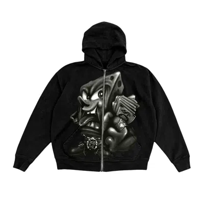 Pre-owned Cactus Jack By Travis Scott X Spongebob Legal Tender Zip Hoodie 'black' | Men's Size Xxl