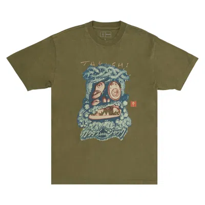 Pre-owned Cactus Jack By Travis Scott X Takashi Murakami Melted Utopia Dream Zodiac Tee 'olive' | Green | Men'