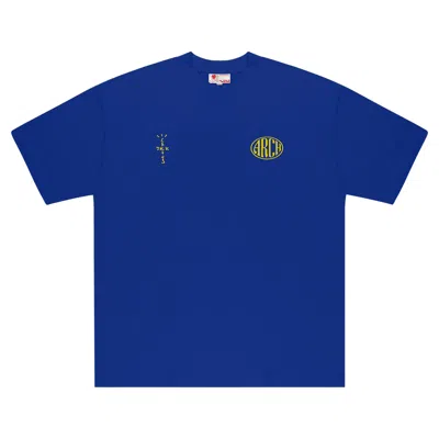 Pre-owned Cactus Jack By Travis Scott X Virgil Abloh X Arch Cactus Skate Tee 'blue' | Men's Size Xl