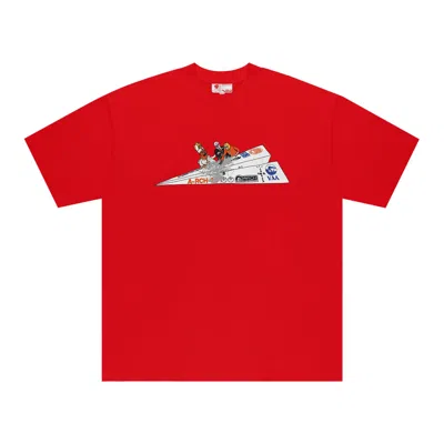 Pre-owned Cactus Jack By Travis Scott X Virgil Abloh X Arch Paper Plane Tee 'red' | Men's Size Xl