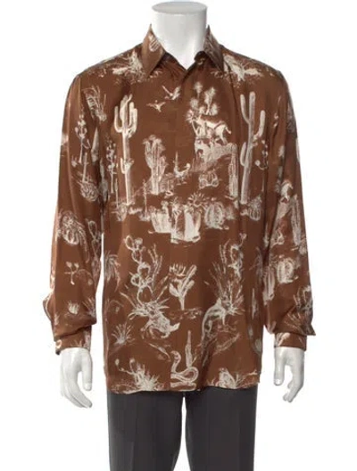 Pre-owned Cactus Jack Dior 2020 Silk Shirt In Brown