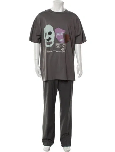 Pre-owned Cactus Jack Dior 2022 Signature Logo T-shirt In Gray