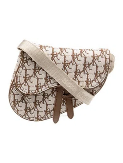 Pre-owned Cactus Jack Dior Oblique Jacquard Saddle Mini In Neutral