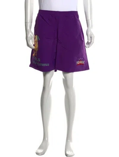 Pre-owned Cactus Jack Graphic Print Athletic Shorts In Purple