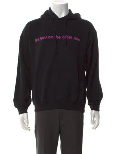 Pre-owned Cactus Jack Graphic Print Crew Neck Hoodie In Black