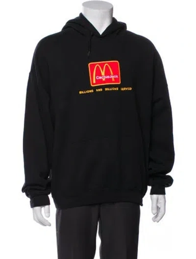 Pre-owned Cactus Jack Graphic Print Crew Neck Hoodie In Black