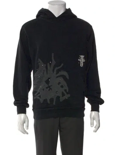 Pre-owned Cactus Jack Graphic Print Crew Neck Hoodie In Black