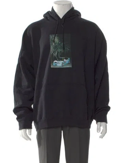 Pre-owned Cactus Jack Graphic Print Crew Neck Hoodie In Black