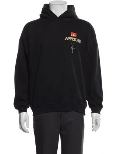 Pre-owned Cactus Jack Graphic Print Crew Neck Hoodie In Black