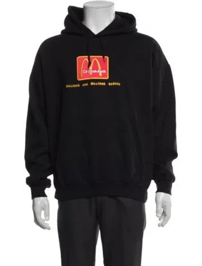 Pre-owned Cactus Jack Graphic Print Crew Neck Hoodie In Black