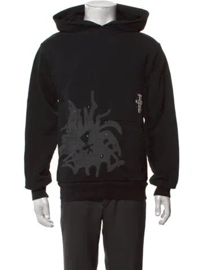 Pre-owned Cactus Jack Graphic Print Crew Neck Hoodie In Black