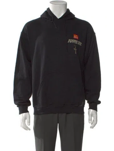 Pre-owned Cactus Jack Graphic Print Crew Neck Hoodie In Black