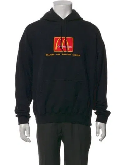 Pre-owned Cactus Jack Graphic Print Crew Neck Hoodie In Black