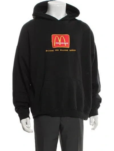 Pre-owned Cactus Jack Graphic Print Crew Neck Hoodie In Black